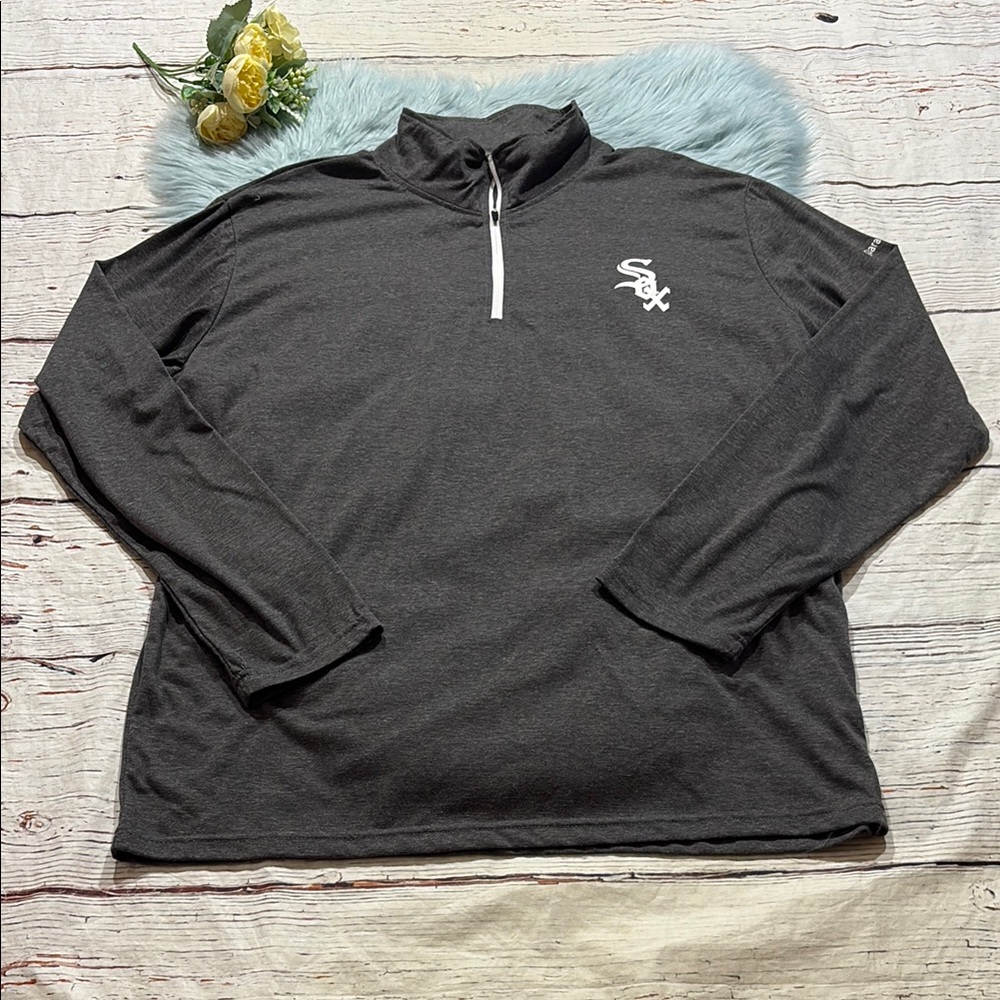 Chicago White Sox Grey Thin Quarter Zip Pullover sz XL